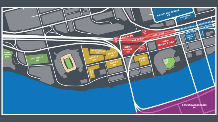 PNC Park parking map PNC Park parking map