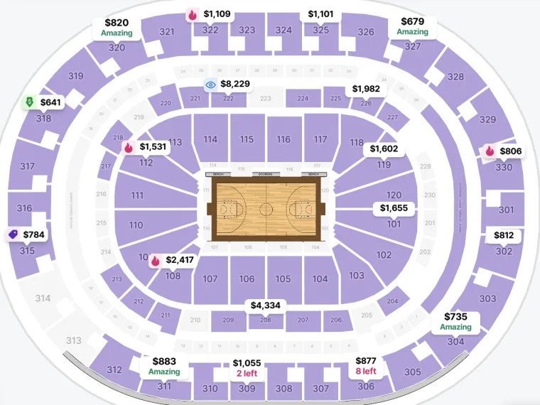 Paycom Center seating map for OKC-Indy Game 5 Paycom Center seating map for OKC-Indy Game 5