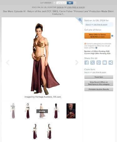 The most expensive bikini ever? This is how much the Princess Leia swimsuit went for at auction