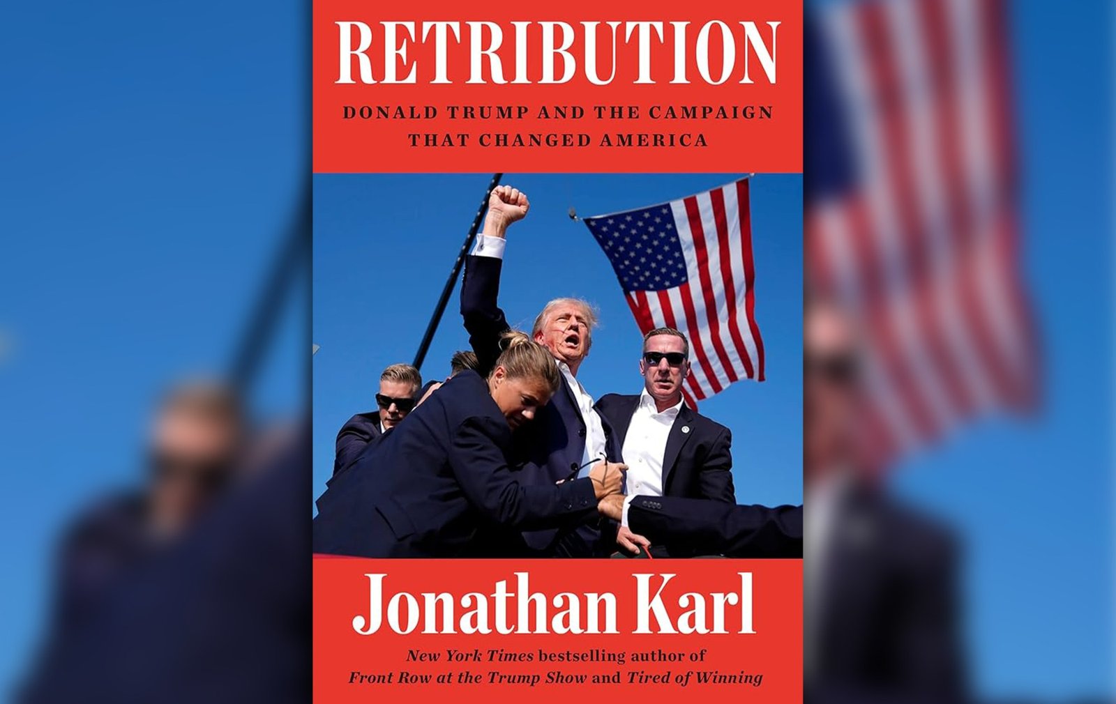A book cover with a group of men holding flags